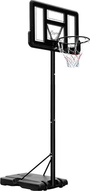 Palo da Pallacanestro - Anello da Pallacanestro per Esterno - Palo da Pallacanestro Regolabile - per Adulti e Bambini - Acciaio Inox - Nero