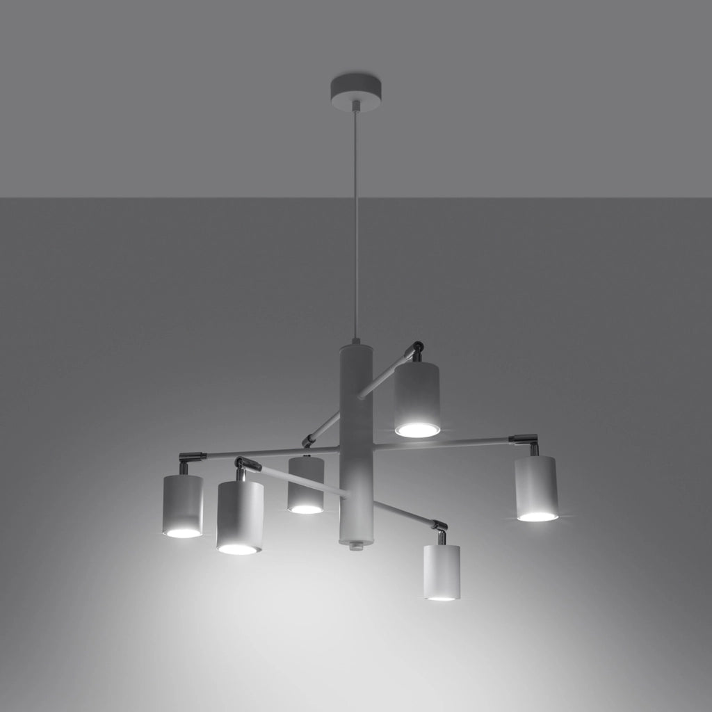 Lampada a sospensione bianca moderna Fjello 6xGU10