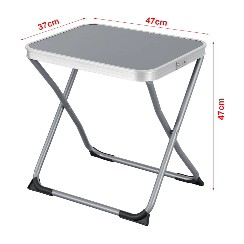 Sgabello e tavolo da campeggio 2 in 1 Barete 47 x 47 x 37 cm grigio 03_0011105