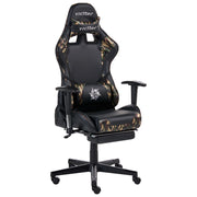 Sedia Gaming Nera Camo Ecopelle Girevole Regolabile Braccioli e Poggiapiedi Regolabile in Altezza Moderna