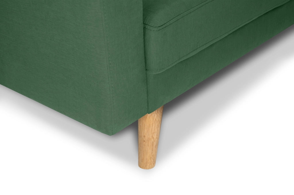 Divano 3 posti in tessuto vellutato verde abete piedi in legno - Chloe - DI-CH38FBC-PL