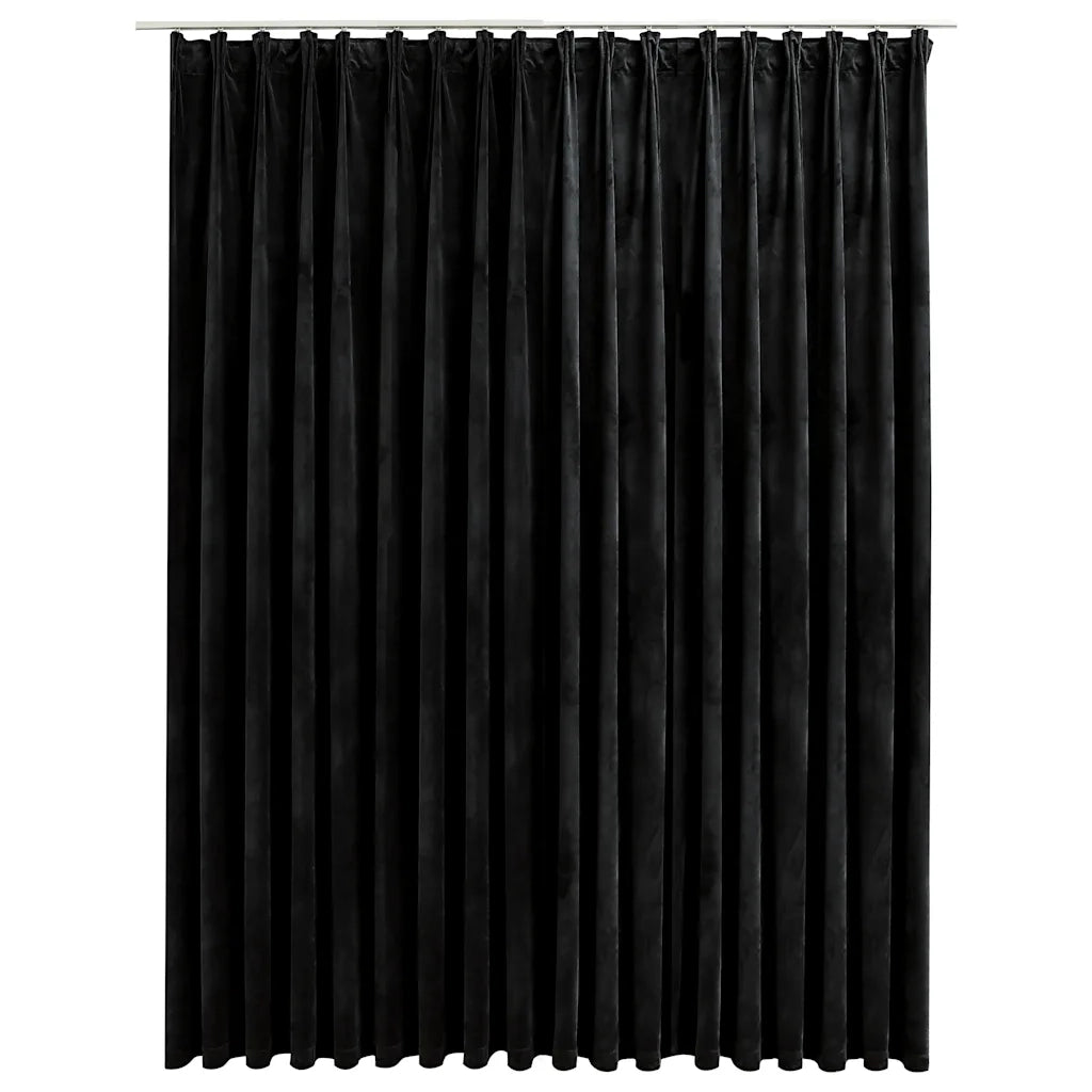 Tenda Oscurante con Ganci Nera in Velluto 290x245 cm