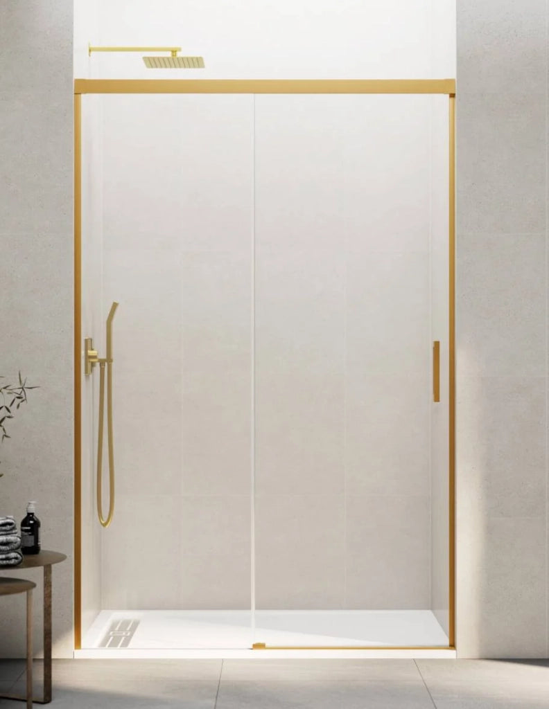 Porta doccia scorrevole 1+1 THALASSA (BASIC) 190 cm Profilo Oro vetro trasparente