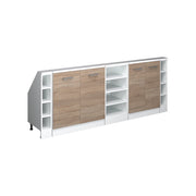 Mobile cucina sottotetto R-Line Sonoma/Bianco 210 cm Set di 5 Vicco