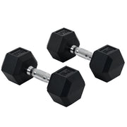 Set manubri corti esagonali 16 kg ¨C zephmum ¨C metallo gomma nero