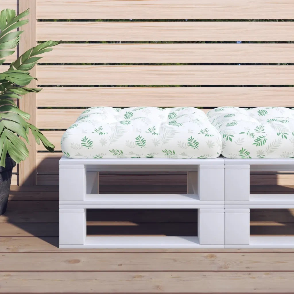 Cuscino Pallet Motivo a Foglie 60x61,5x10 cm in Tessuto Oxfordcod mxl 70440