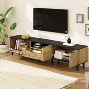 Mobile TV 170x35x44.5 cm con 2 ante; cassetto e vano aperto in pannello truciolare naturale