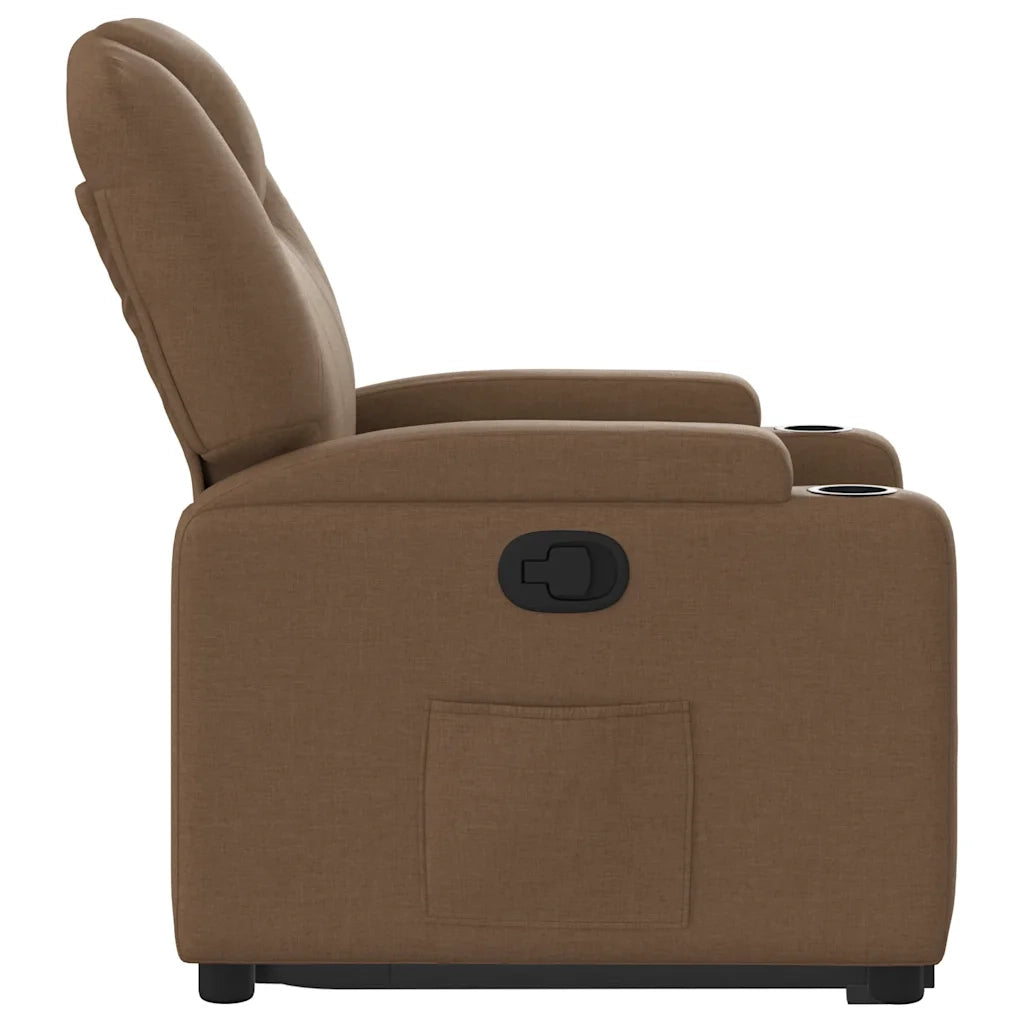Poltrona Alzapersona Reclinabile Marrone in Tessuto 3204372