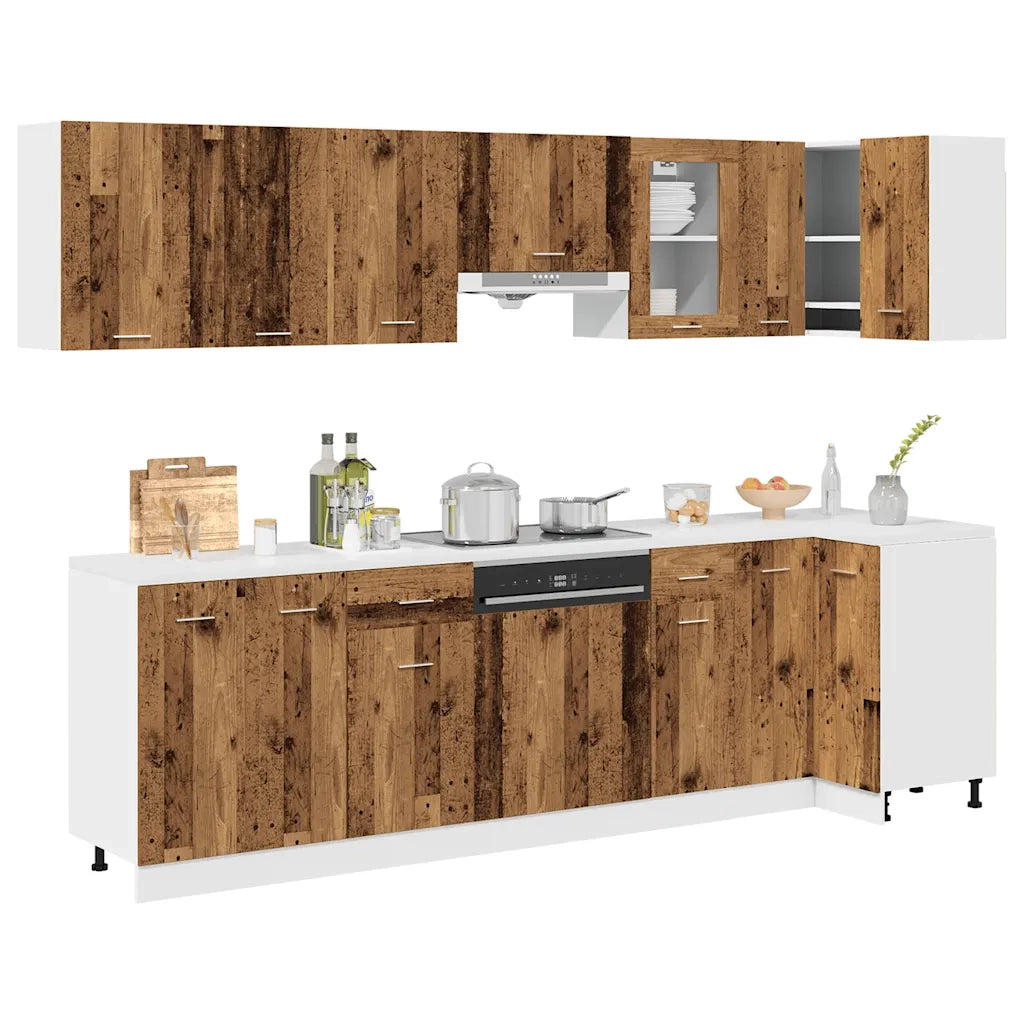 Set di Mobili da Cucina 11 pz Lyon Legno Antico in Truciolato 3328579