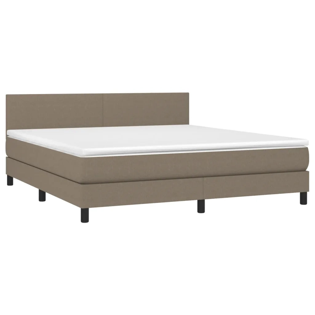 Letto a Molle con Materasso e LED Tortora 180x200 cm in Tessuto 3133017