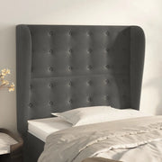 Testiera ad Orecchio-Testata con Orecchie GrigioScuro 103x23x118/128cm in Velluto 640843