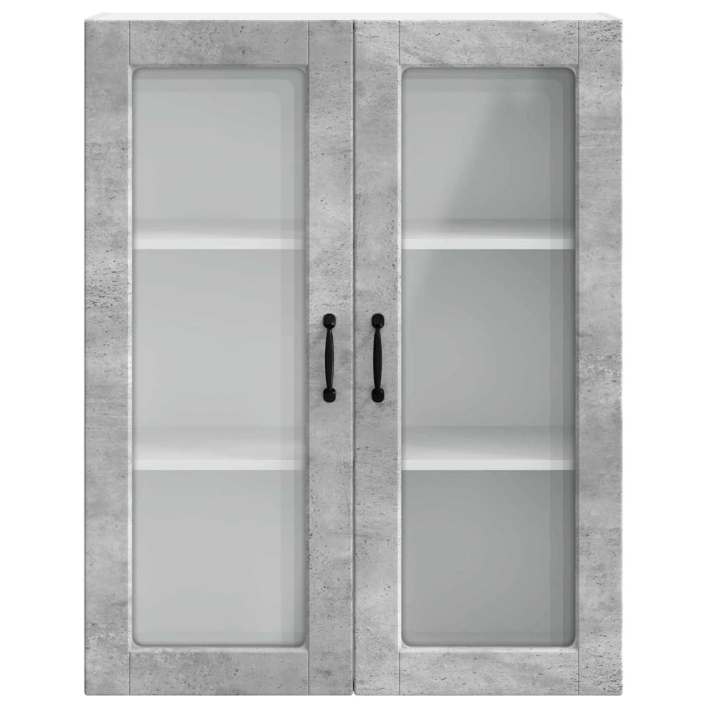 Pensile cucina con lo scaffale-Mobile Cucina da Parete Grigio cemento 80 x 31 x 100 cm