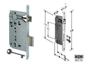 1pz serratura bussola infilare bordo tondo cromo satinato mm50 bordo acciaio cod:ferx.fer204026