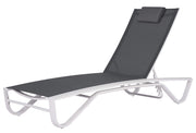Lettino Prendisole da Giardino 190/175x69,5x32,5/98 cm in Alluminio e Textilene Grigio