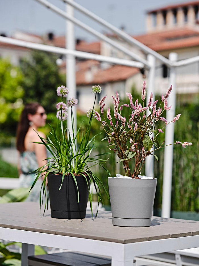 Vaso da Interno e Esterno Ø19x18cm in Polipropilene Orione 19 Ash Antracite