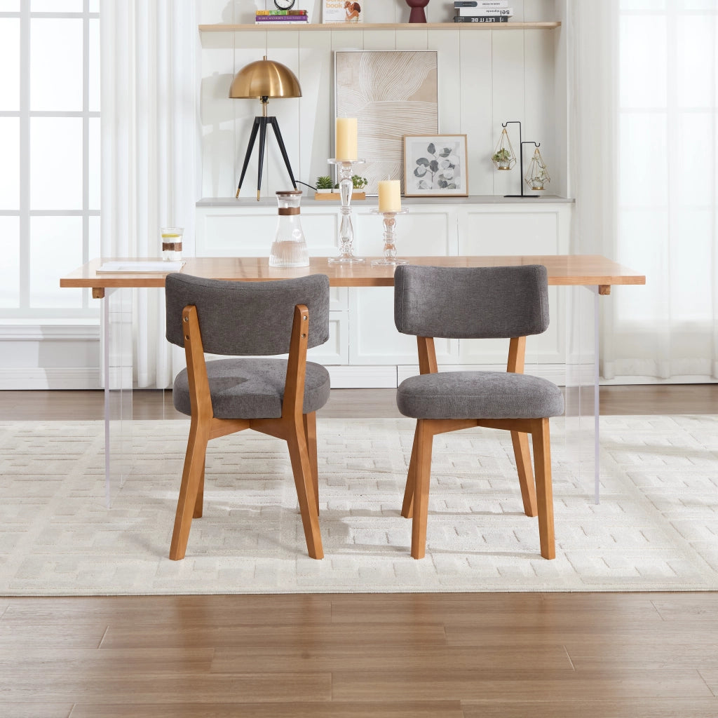 Sedie da Pranzo Set 2 Pezzi ¨C MINIMAL ¨C Seduta Imbottita in Tessuto, Gambe in Legno Massello