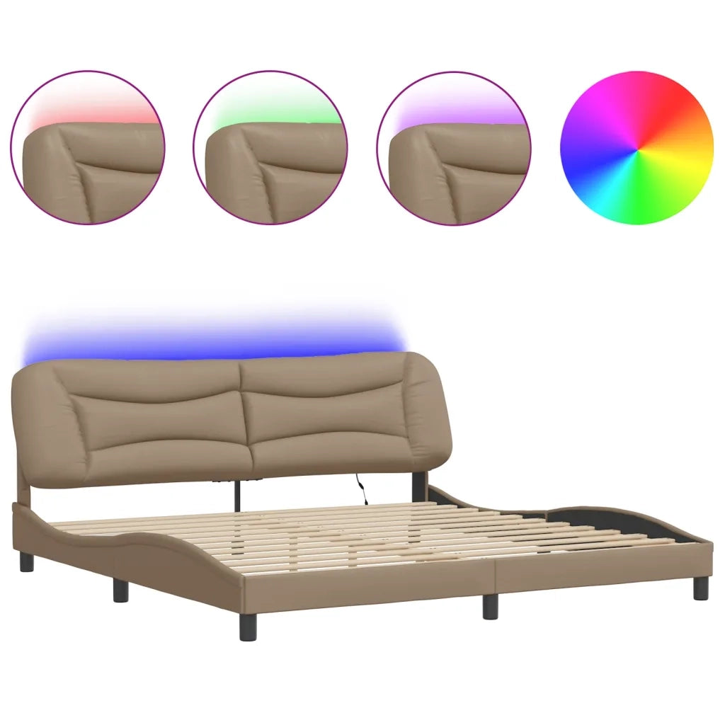 Giroletto con LED senza Materasso Hvar Cappuccino 200x200 cm 3213959