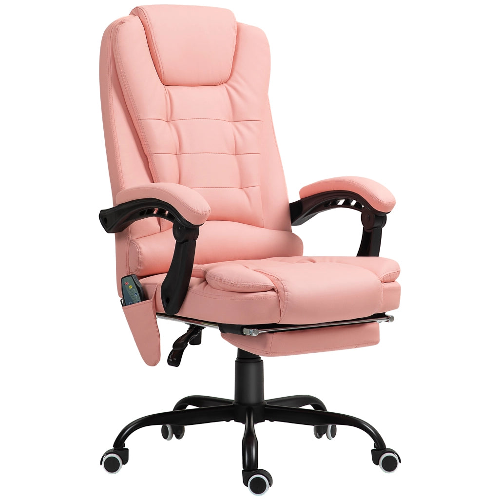 Sedia da ufficio massaggiante con poggiapiedi retrattile ¨C zephmum ¨C rosa