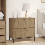 Comodino-Tavolino da notte rovere artigianale 63.5 x 36 x 61 cm Legno multistrato