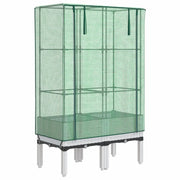 Fioriere | Cassetta per fiori | Letto Rialzato con Copertura Serra Effetto Rattan 80x40x140 cm