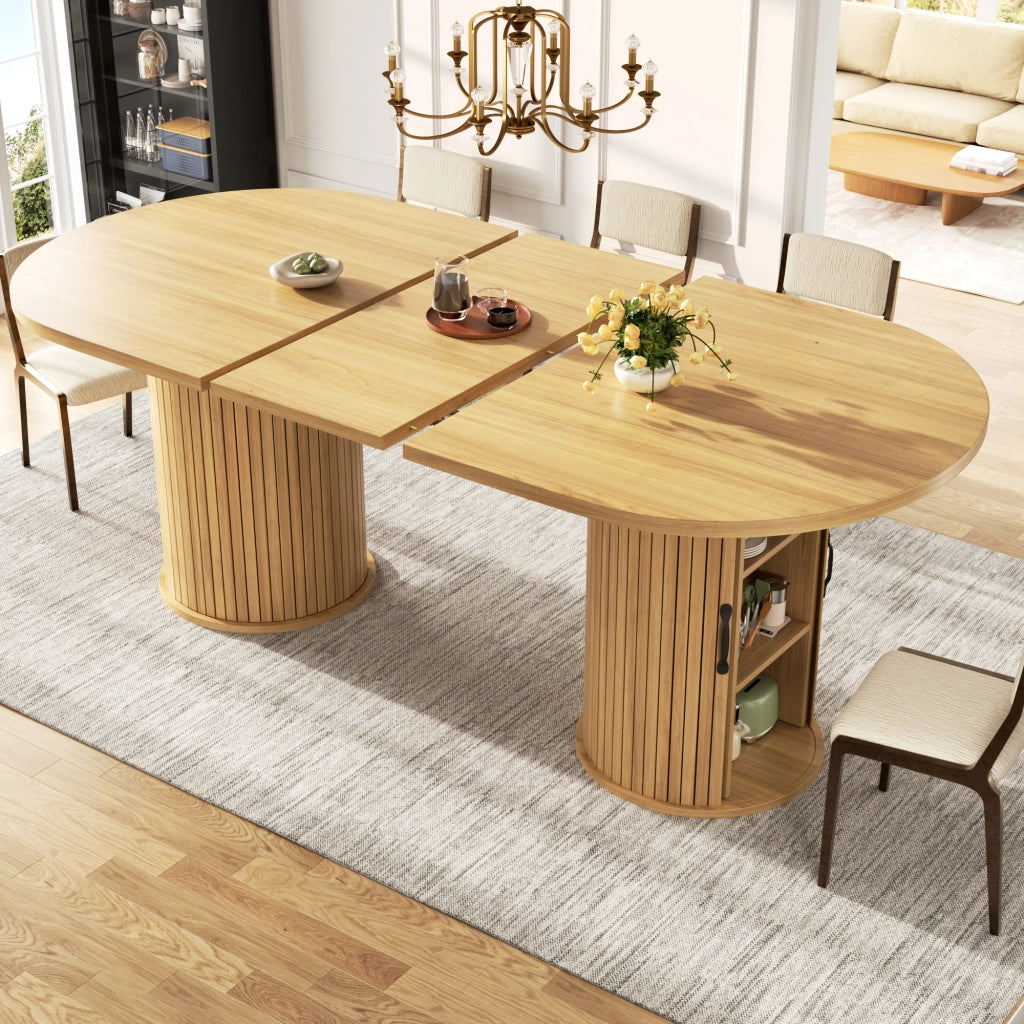 TAVOLO DA PRANZO Allungabile 150-190x80x75 cm Naturale MDF e Metallo