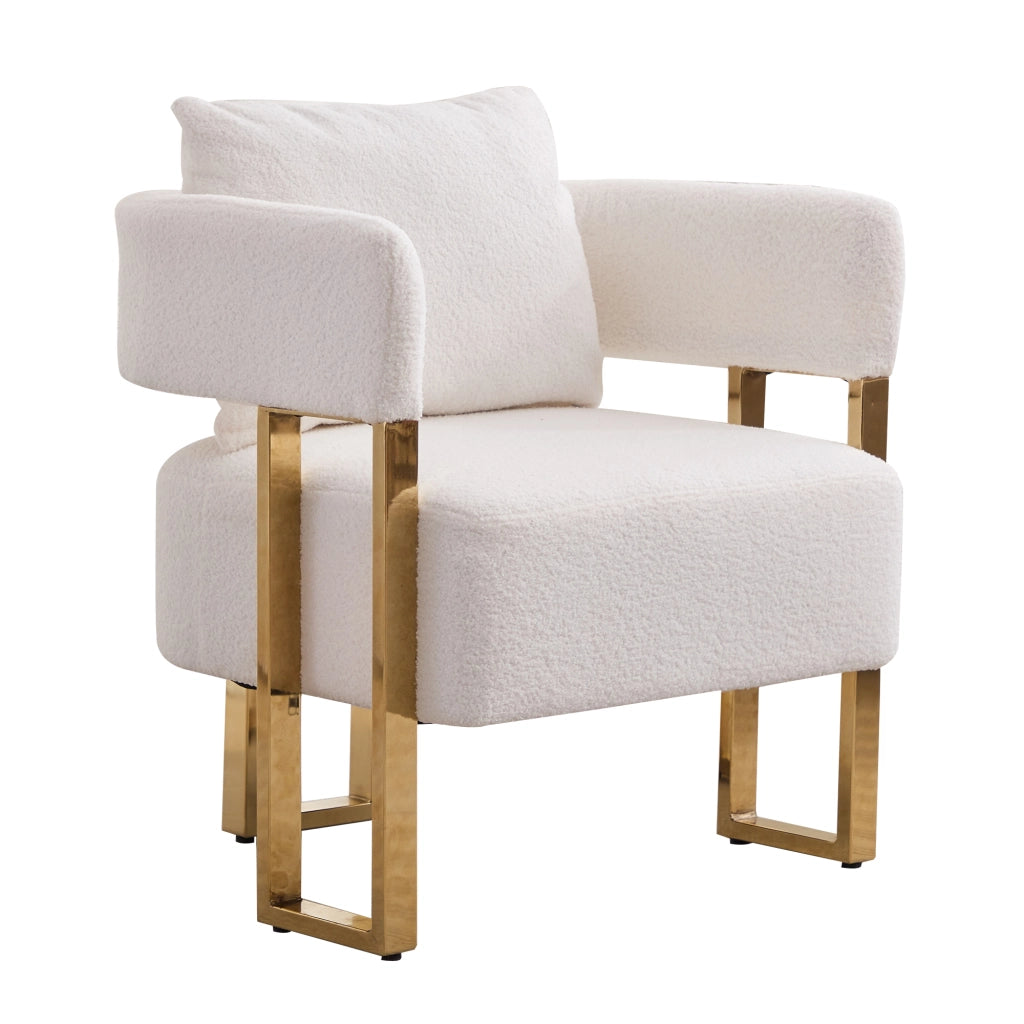 POLTRONA Relax Monoposto in Velluto Bianco per Salotto, Balcone, Ufficio