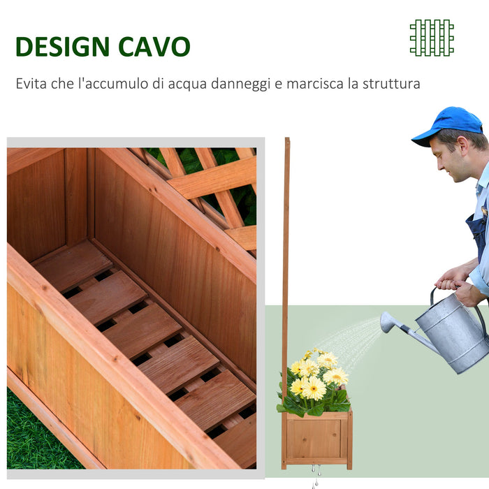 Fioriera Verticale da Giardino 76x36x170 cm con Traliccio per Piante Rampicanti Marrone