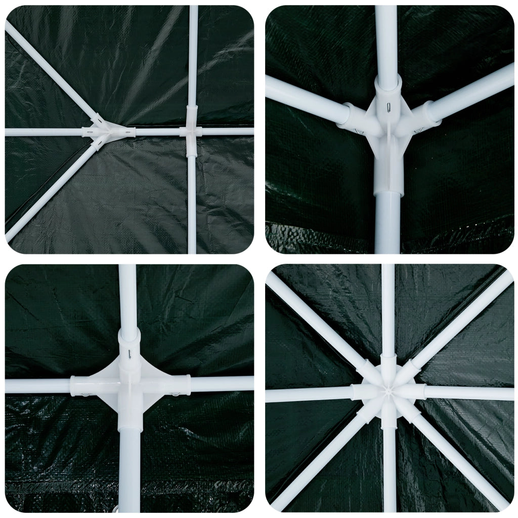 Tenda da Festa con 8 Pareti Laterali Verde 4x4 m PE