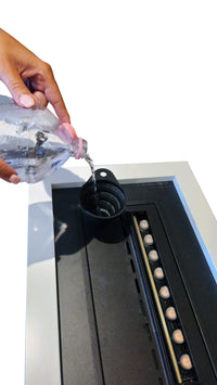 Camino a Vapore da Tavolo Laguna Serbatoio da 1,5 L Cornice in MDF Bianco