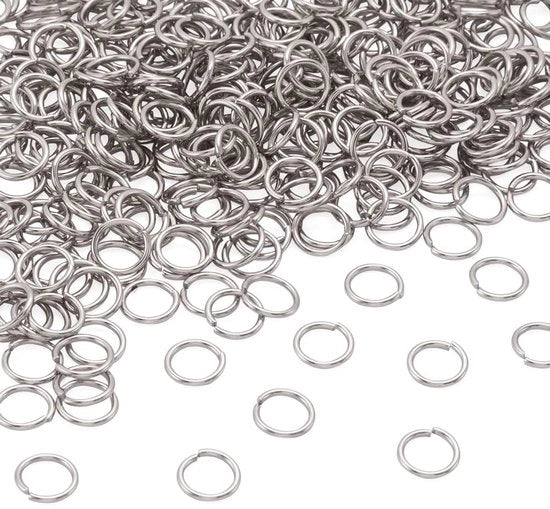 Anelli di acciaio inossidabile da 8 mm - 2000 pezzi - Ronde - Leggeri - Duraturi - Ideali per la creazione di accessori