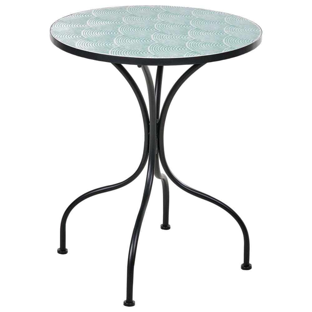 Set da giardino per esterni in ferro nero con tavolo in stile vintage