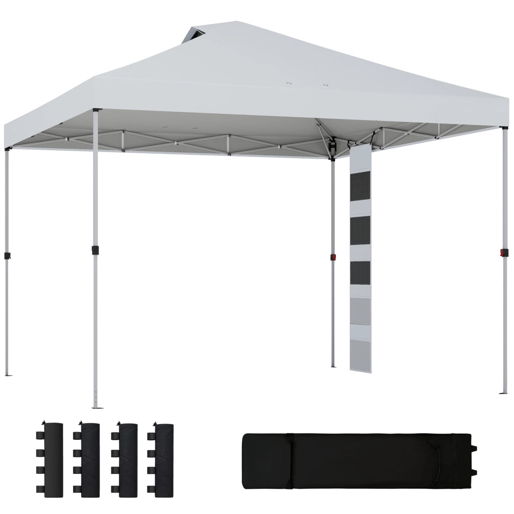 Gazebo Giardino 3x3 m ¨C Zephmum ¨C Bianco Metallo Oxford