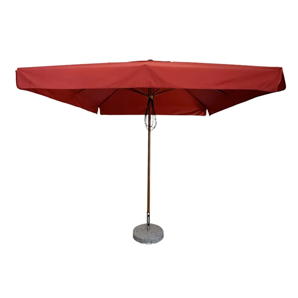 Tempo Style - Ombrellone da Giardino Vomero 3x3 m | Ombrellone da Esterno in Alluminio e Poliestere 180g/㎡ (Terracotta/Legno Noce)
