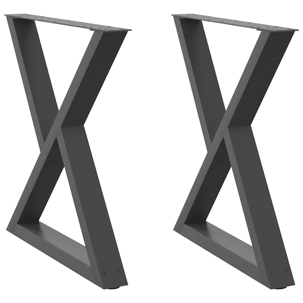vidaXL Gambe per tavolo da pranzo 2 pz Antracite 70x(72-73,3) cm Acciaio