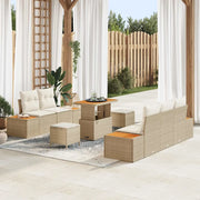Set Divano da Giardino con cuscino 8 pcs Beige e Crema