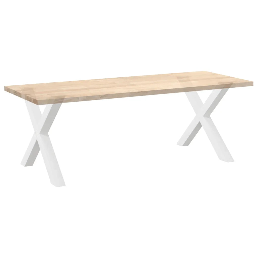 Gambe per tavolo da pranzo a forma di X 2 pz | Piede del tavolo bianche 90x(72-73) cm in acciaio
