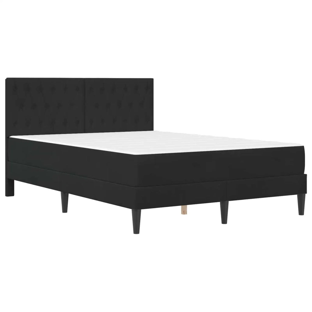 Struttura letto con materasso Nero 140 x 190 cm Velluto 3415052