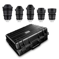 MF 14mm/24mm/35mm/50mm/85mm MK2 Custodia per obiettivi video VDSLR per MFT