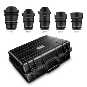 MF 14mm/24mm/35mm/50mm/85mm MK2 Custodia per obiettivi video VDSLR per MFT