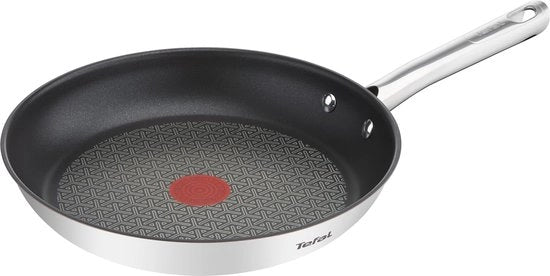 Padella Induttiva in Acciaio Inossidabile 32 Cm con Superficie Antiscivolo e Indicatore di Temperatura