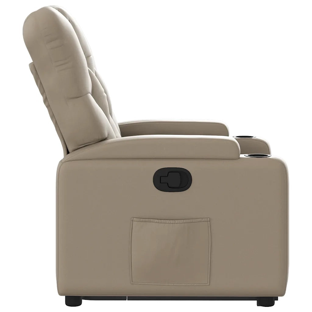 vidaXL Poltrona Alzapersona Reclinabile Cappuccino in Similpelle