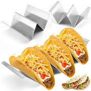 Sostegni per taco in acciaio inossidabile - 2 pezzi - Sostegni a V per taco - Maniglie - Resistenti al lavastoviglie - Sostegni per taco standard