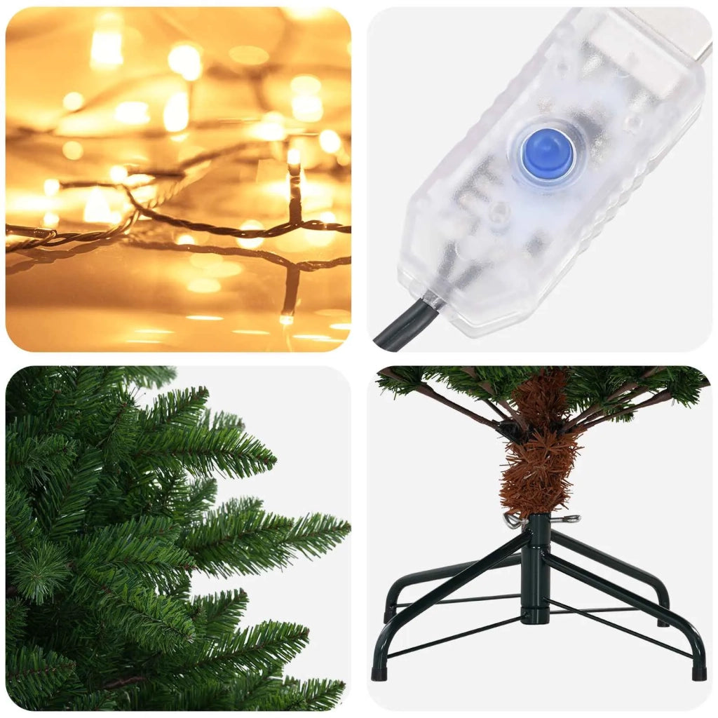 Albero di Natale artificiale 150 cm 150 LED Bianco caldo 3461356