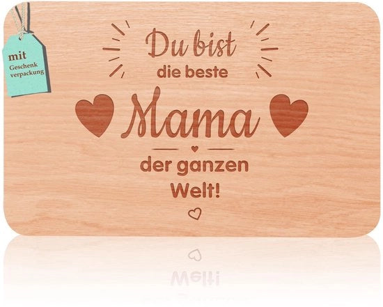 Tavolo da colazione regalo per mamma | Tavolo per snack con incisione "Sei la migliore mamma del mondo" | Regalo di legno di betulla per la mamma | Idea regalo ideale per la mamma, compleanni, Natale