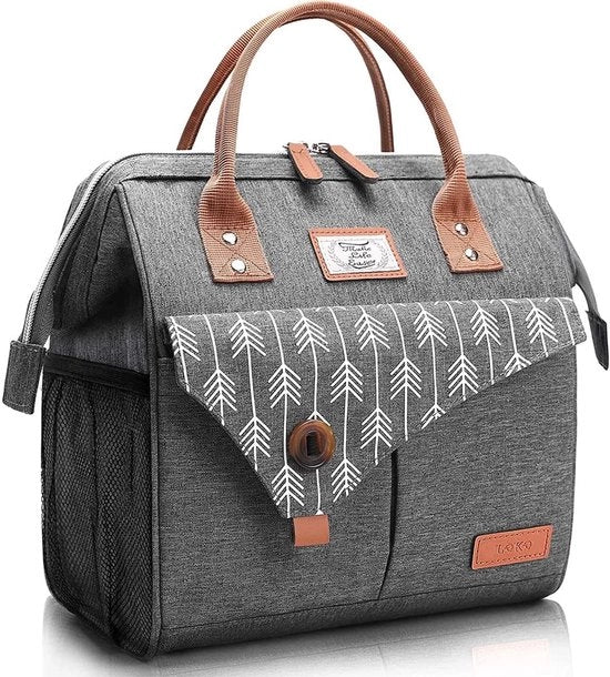 Casaco Isolante per Picnic e Lavoro 10L Borsa Picnic per Donne Borsa Geïsoleerde per Lavoro e Picnic (Grijs-01)