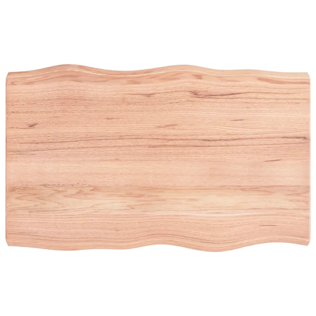 Piano Tavolo Marrone Chiaro 80x50x(2-6) cm Rovere Non Trattato
