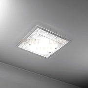 TRAY PLAFONIERA 60 CM. 4 LUCI FOGLIA ARGENTO 1087-60-FA