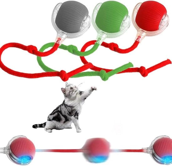 Giocattolo interattivo per gatti a 3 livelli con illuminazione LED e ricaricabile - Palla elettrica automatica per gatti - Palla interattiva per gatti - Giocattolo intelligente per gatti - Regalo perfetto per gli amanti dei gatti.