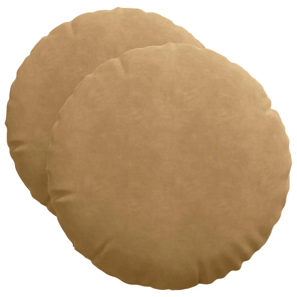 Cuscini per Seduta 2 pcs Marrone Ø50 x 19 cm Velluto 42014182