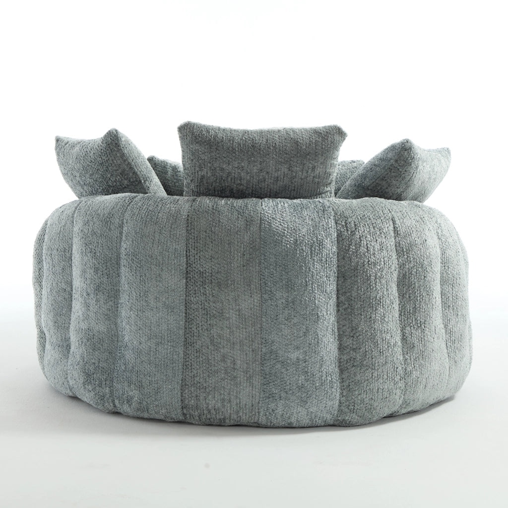 Poltrona lounge modulare con braccioli doppi e cuscini in poliestere blu grigio